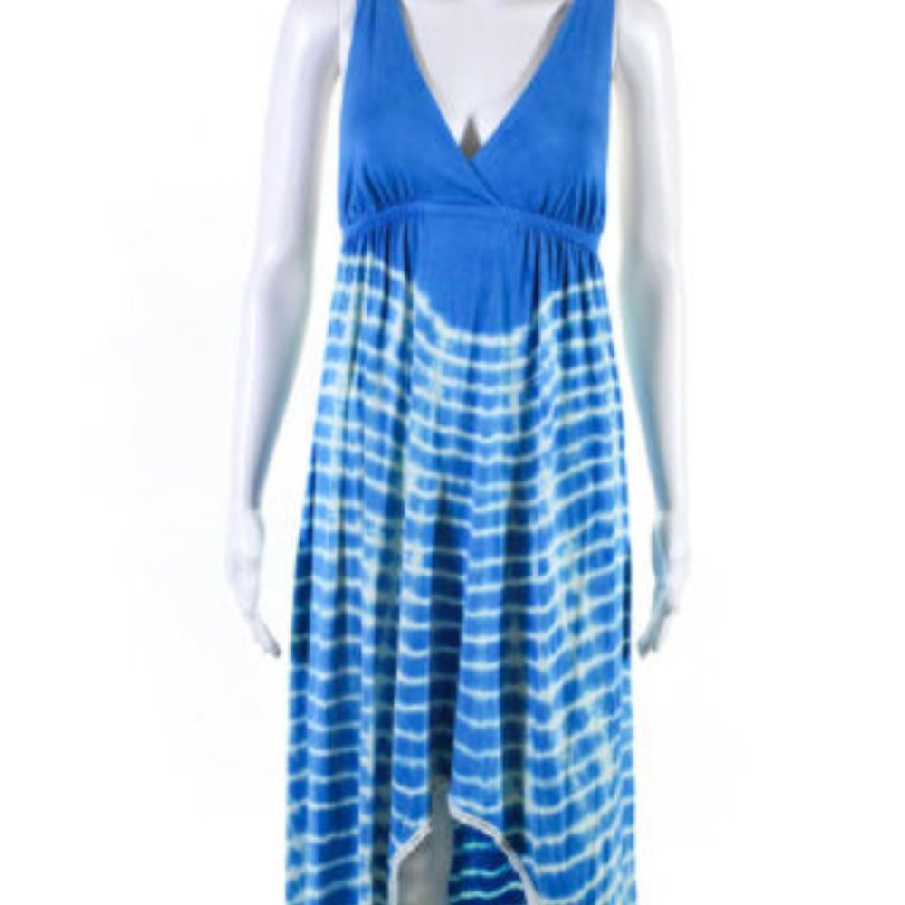 Gypsy 05 Blue White Stripe Hi-Lo Maxi Dress